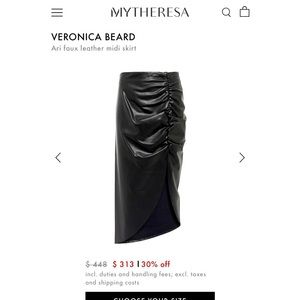 Veronica Beard Ari faux leather midi skirt. Size 2. Like new excellent.